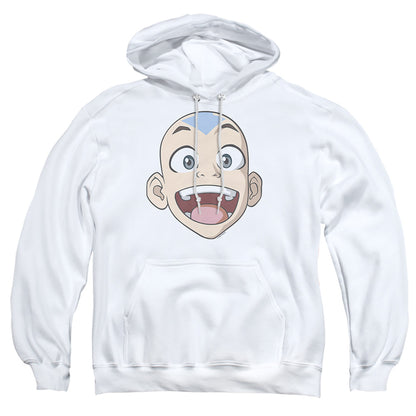 Avatar The Last Airbender Big Aang Face Mens Hoodie White