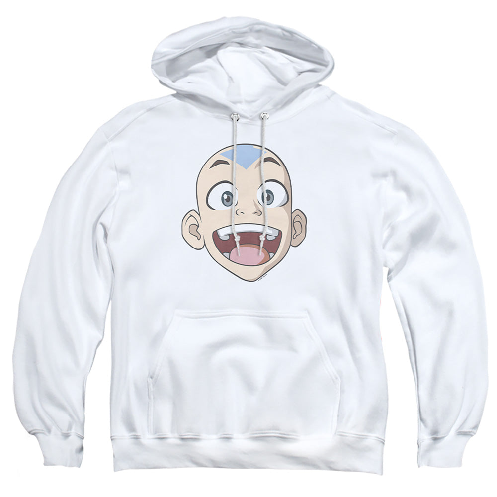 Avatar The Last Airbender Big Aang Face Mens Hoodie White