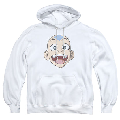 Avatar The Last Airbender Big Aang Face Mens Hoodie White