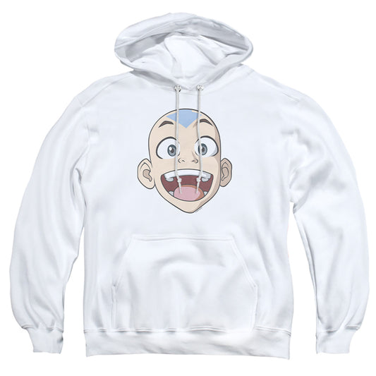 Avatar The Last Airbender Big Aang Face Mens Hoodie White