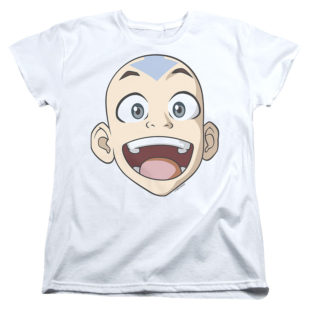 Avatar The Last Airbender Big Aang Face Womens T Shirt White Officially Licensed