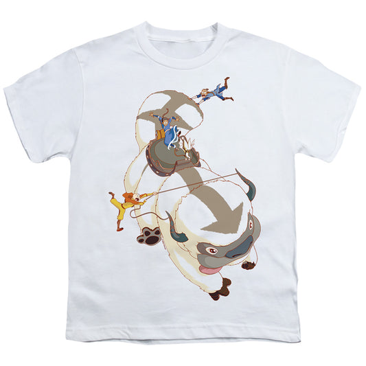 Avatar The Last Airbender Hang On Appa Kids Youth T Shirt White Officially Licensed