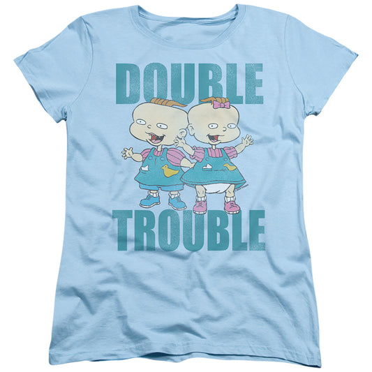Rugrats Double Trouble Womens T Shirt Light Blue Officially Licensed