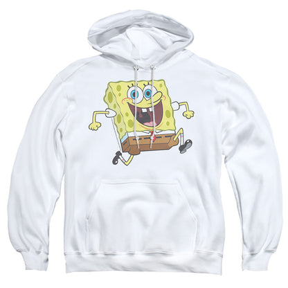 Spongebob Happy Running Spongebob Mens Hoodie White