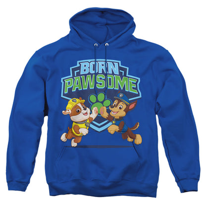 Paw Patrol Born Pawsome Mens Hoodie Royal Blue