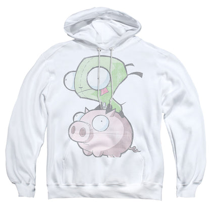 Invader Zim Gir And Pig Mens Hoodie White