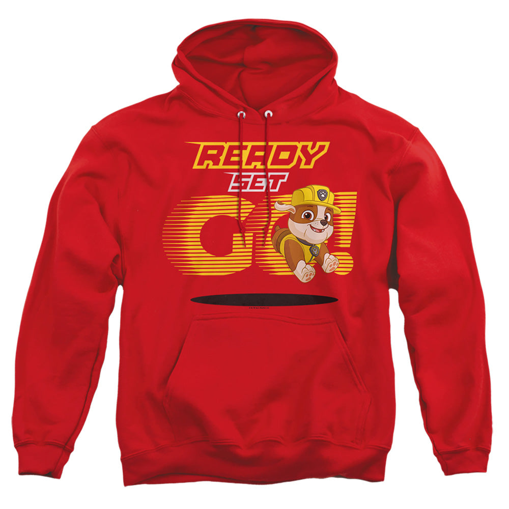 Paw Patrol Ready Set Go! Rubble Mens Hoodie Red