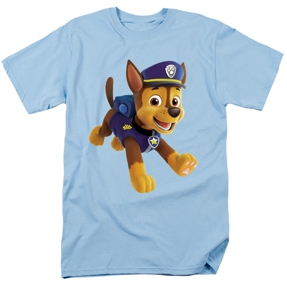 Paw Patrol Chase Mens T Shirt Light Blue Officially Licensed