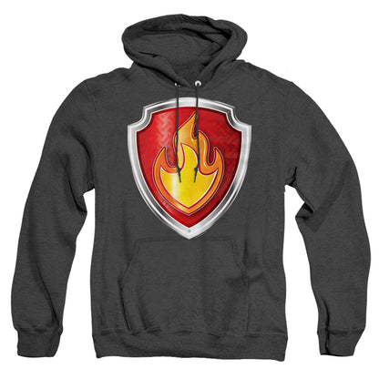 Paw Patrol Marshall Badge Mens Heather Hoodie Black Officially Licensed