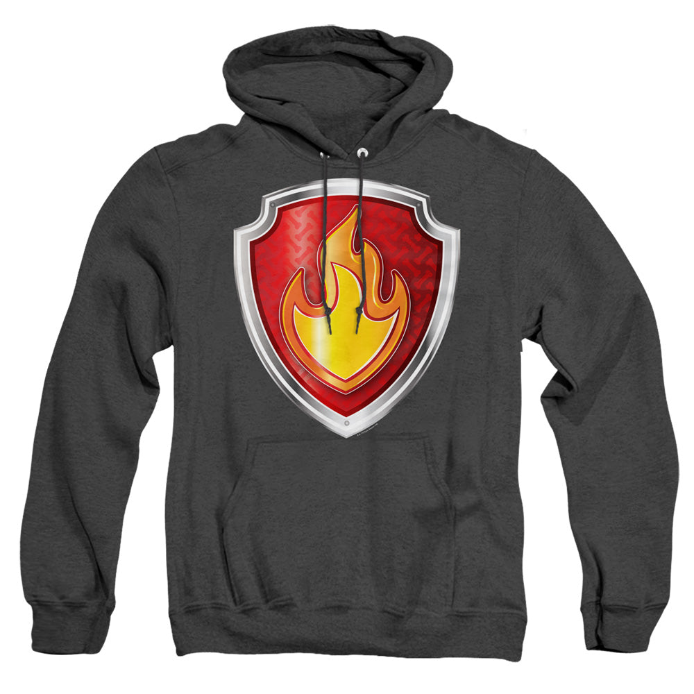 Paw Patrol Marshall Badge Mens Heather Hoodie Black Officially Licensed