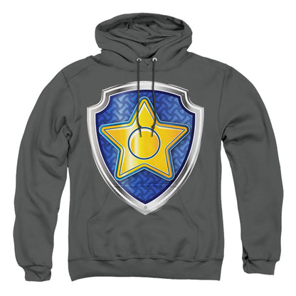 Paw Patrol Chase Badge Mens Hoodie Charcoal