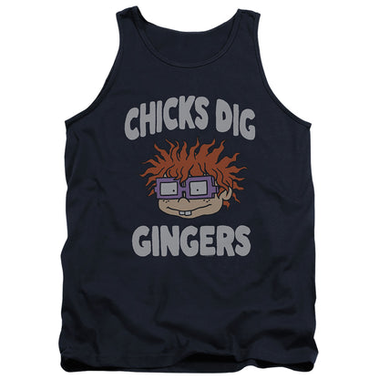 Rugrats Chicks Dig Gingers Mens Tank Top Shirt Navy