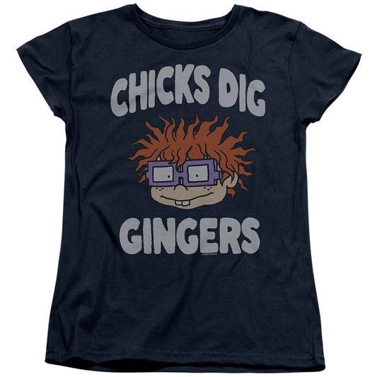 Rugrats Chicks Dig Gingers Womens T Shirt Navy Officially Licensed