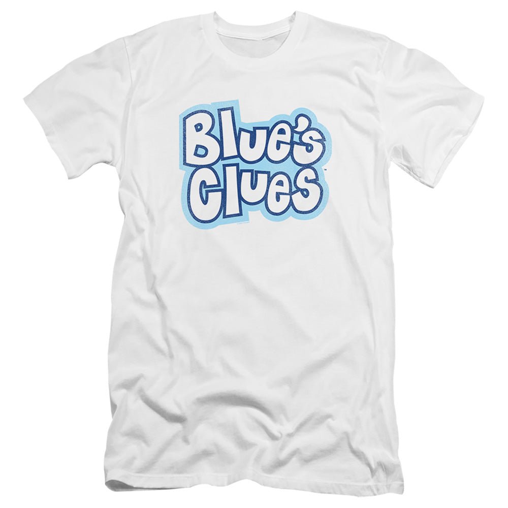 Blues Clues Blue'S Clues Vintage Logo Premium Bella Canvas Slim Fit Mens T Shirt White