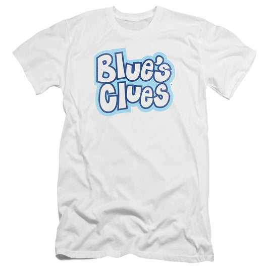 Blues Clues Blue'S Clues Vintage Logo Slim Fit Mens T Shirt White