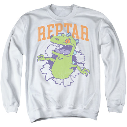 Rugrats Reptar Shirt Rip Mens Crewneck Sweatshirt White Officially Licensed