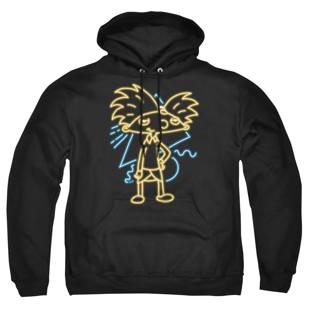 Hey Arnold Hey Arnold Neon Mens Hoodie Black