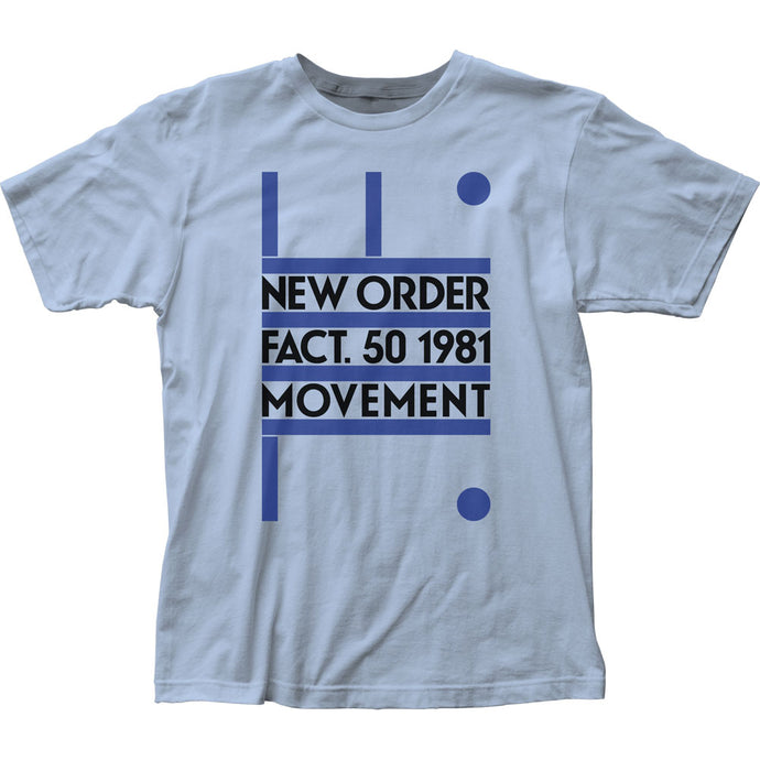 New Order Fact 50 1981 Movement Mens T Shirt Light Blue