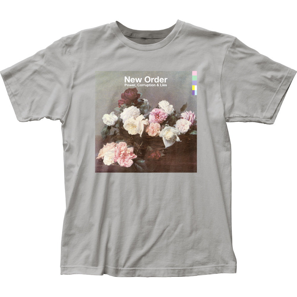 New Order Power Corruption & Lies Mens T Shirt Silver