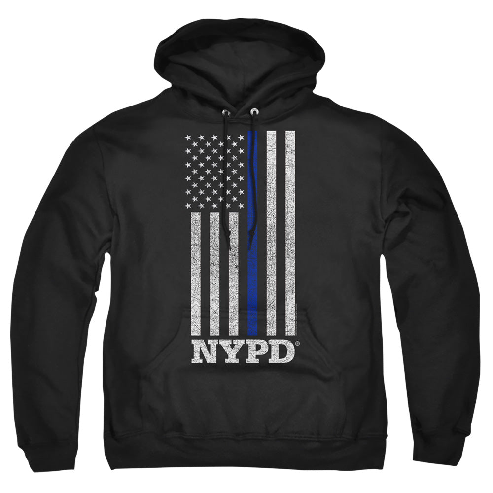 New York City Thin Blue Line Mens Hoodie Black