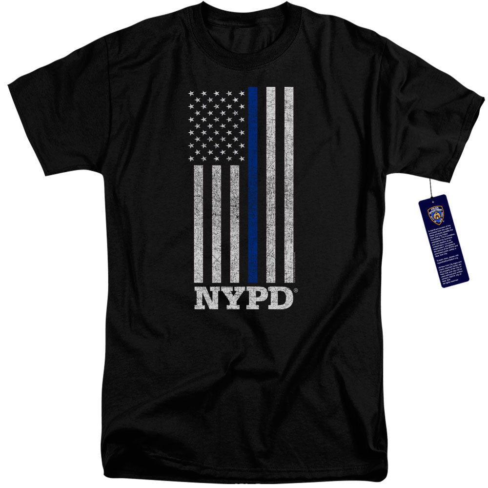 New York City Thin Blue Line Mens Tall T Shirt Black