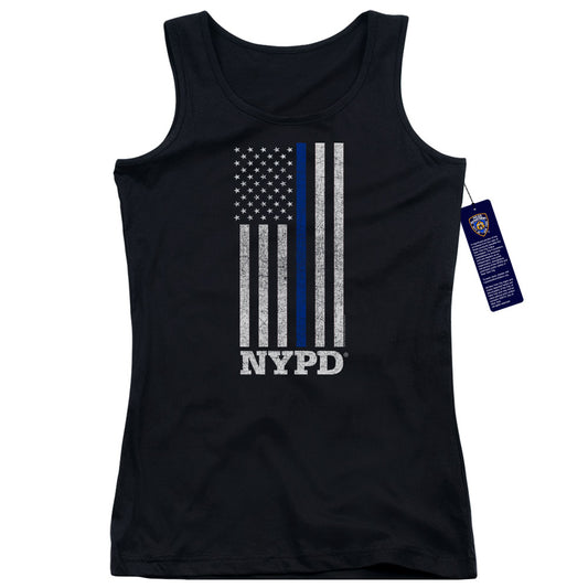 New York City Thin Blue Line Womens Tank Top Shirt Black