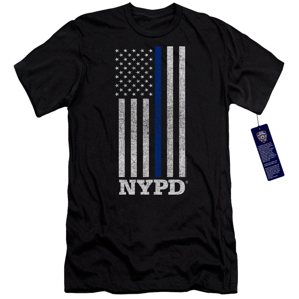 New York City Thin Blue Line Slim Fit Mens T Shirt Black