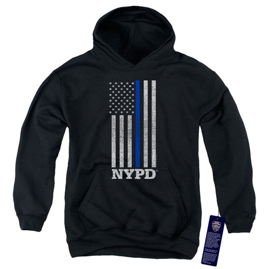 New York City Thin Blue Line Kids Youth Hoodie Black