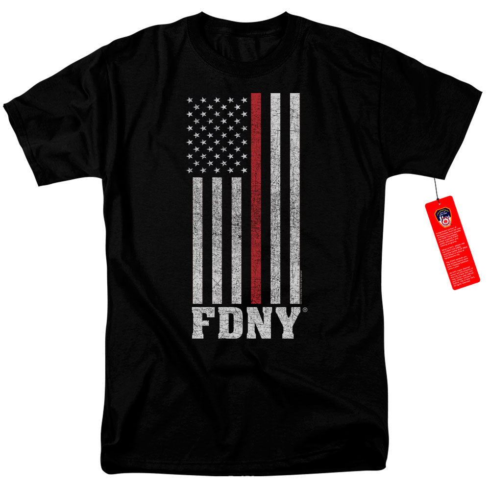 New York City Thin Red Line Mens T Shirt Black