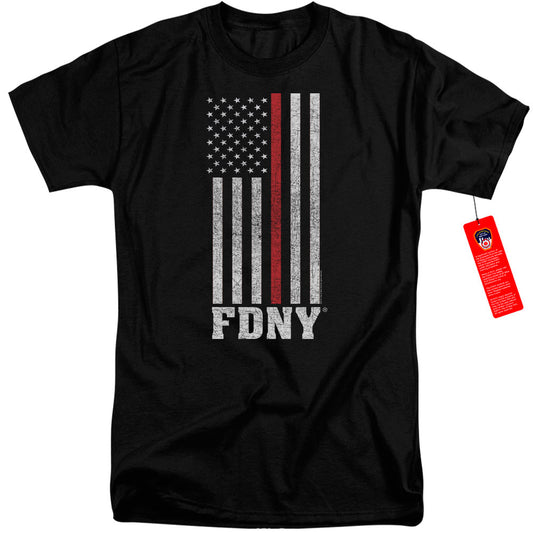 New York City Thin Red Line Mens Tall T Shirt Black