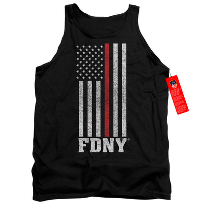 New York City Thin Red Line Mens Tank Top Shirt Black