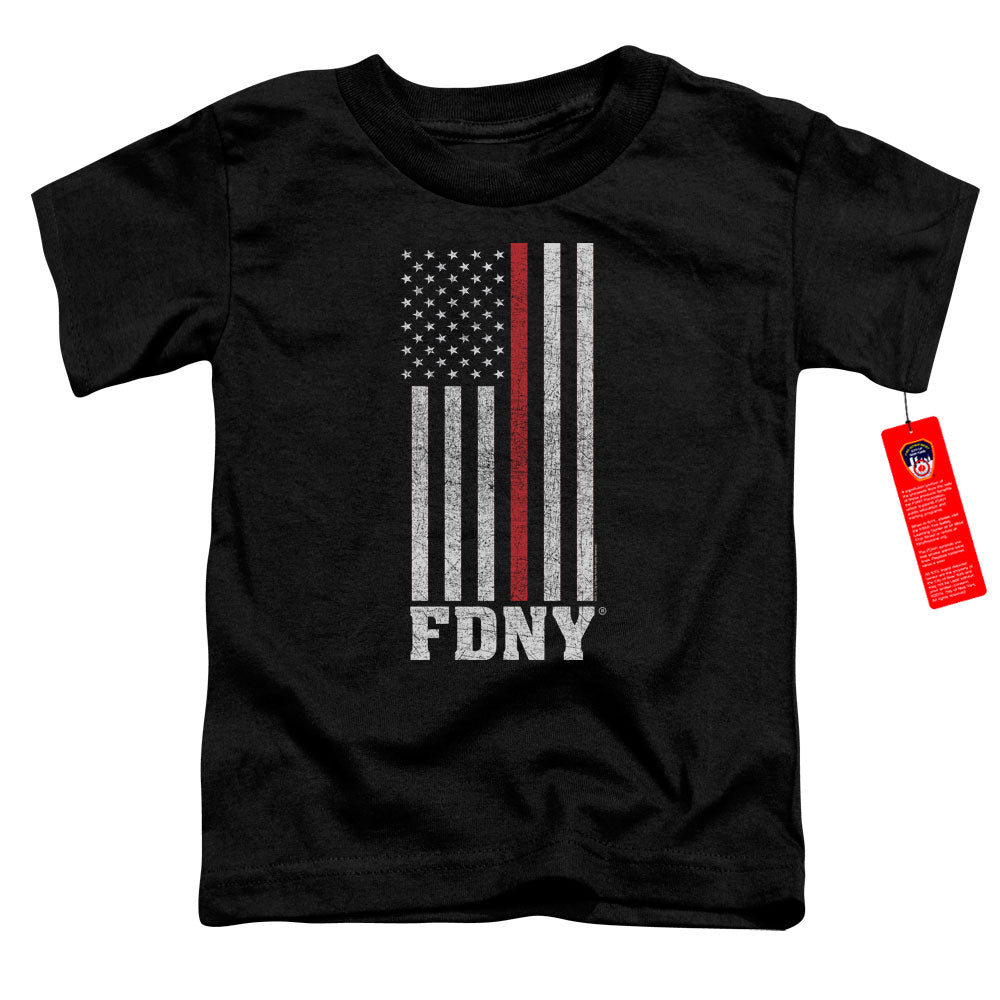 New York City Thin Red Line Toddler Kids Youth T Shirt Black