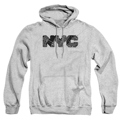 New York City Nyc Map Fill Mens Hoodie Athletic Heather