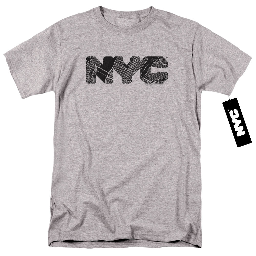 New York City Nyc Map Fill Mens T Shirt Athletic Heather