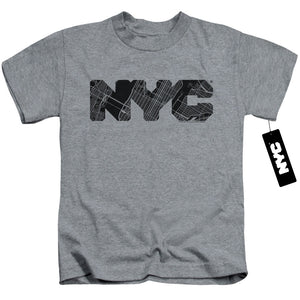 New York City Nyc Map Fill Juvenile Kids Youth T Shirt Athletic Heather