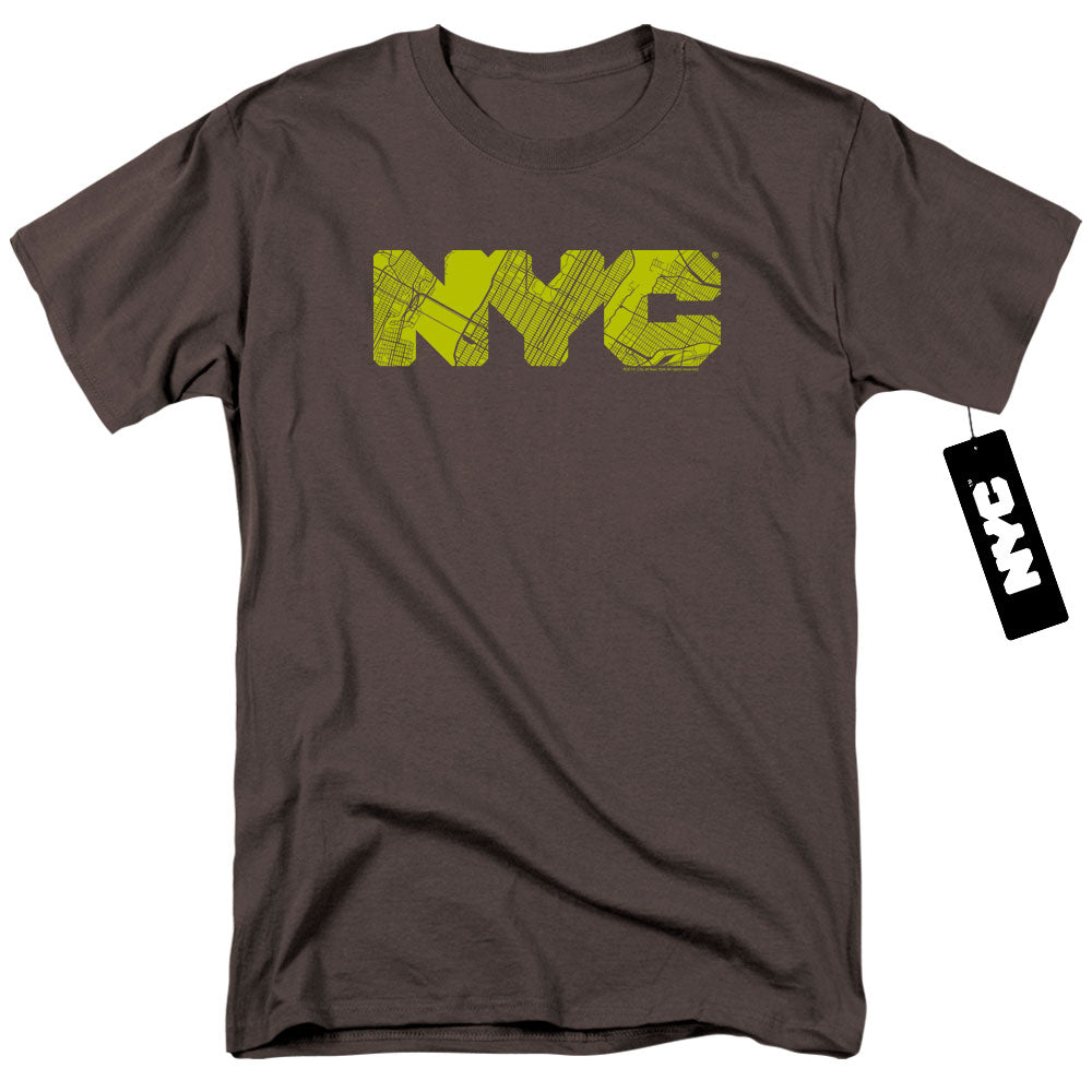 New York City Nyc Map Fill Mens T Shirt Charcoal