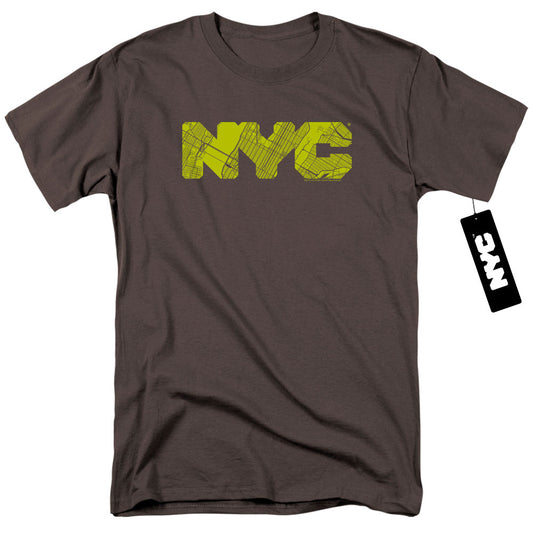 New York City Nyc Map Fill Mens T Shirt Charcoal