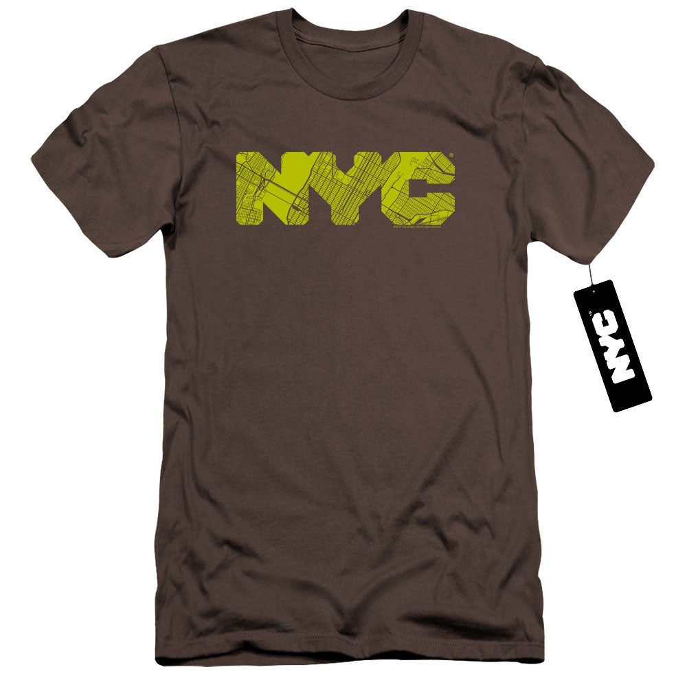 New York City Nyc Map Fill Premium Bella Canvas Slim Fit Mens T Shirt Charcoal