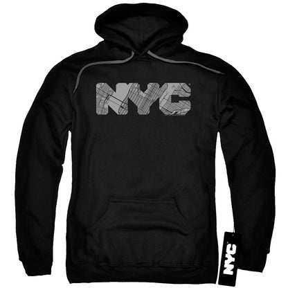 New York City Nyc Map Fill Mens Hoodie Black