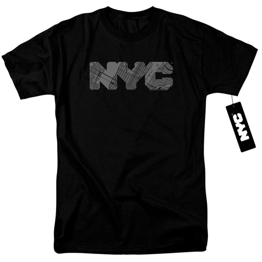 New York City Nyc Map Fill Mens T Shirt Black