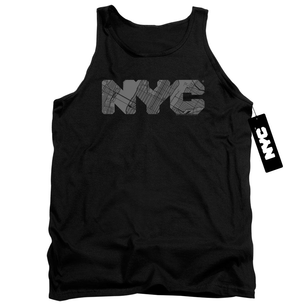 New York City Nyc Map Fill Mens Tank Top Shirt Black