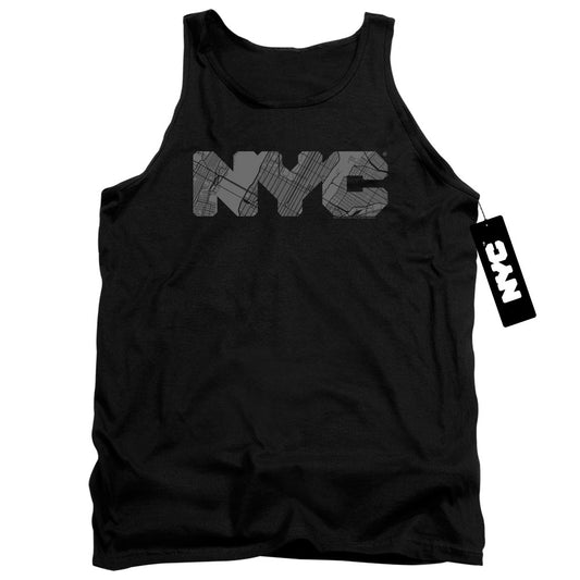 New York City Nyc Map Fill Mens Tank Top Shirt Black