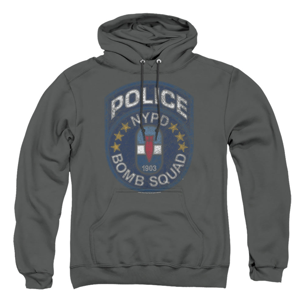 New York City Bomb Squad Mens Hoodie Charcoal