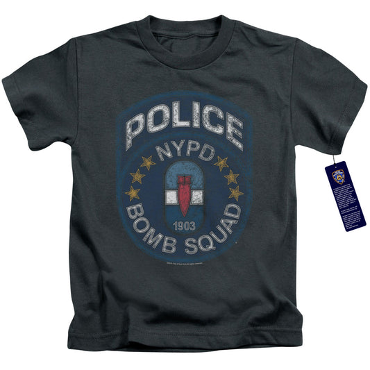 New York City Bomb Squad Juvenile Kids Youth T Shirt Charcoal