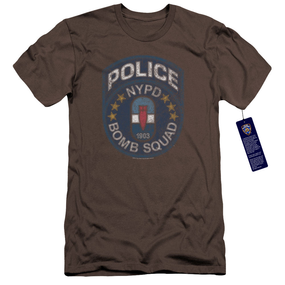 New York City Bomb Squad Premium Bella Canvas Slim Fit Mens T Shirt Charcoal