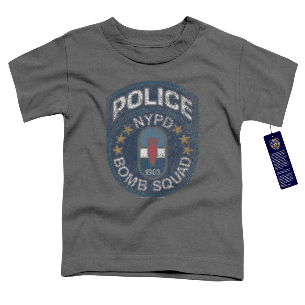 New York City Bomb Squad Toddler Kids Youth T Shirt Charcoal