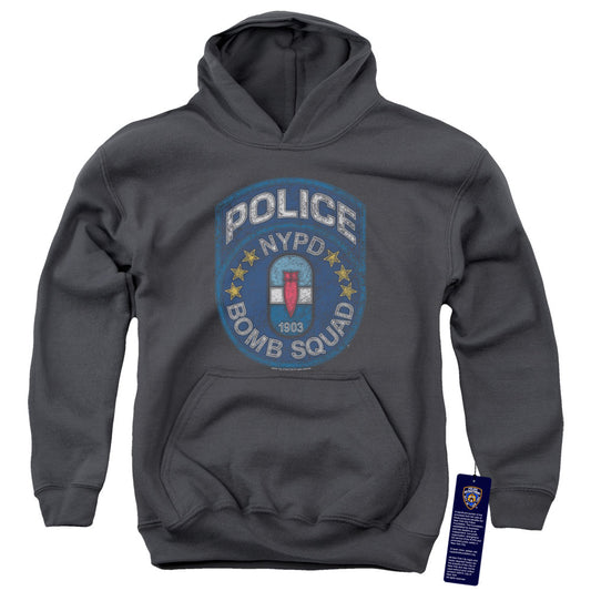 New York City Bomb Squad Kids Youth Hoodie Charcoal