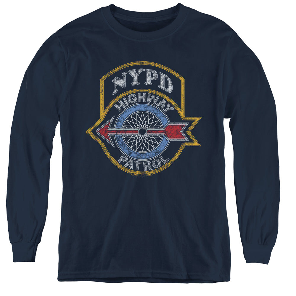 New York City Highway Patrol Long Sleeve Kids Youth T Shirt Navy