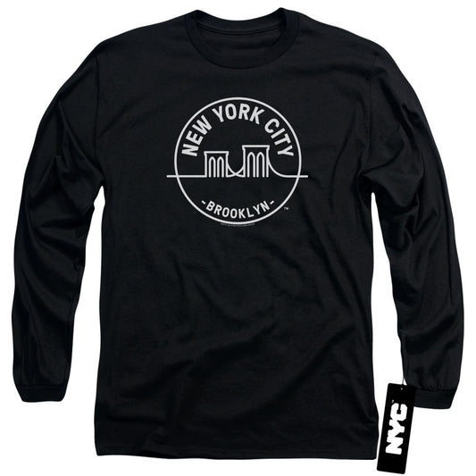 New York City See Nyc Brooklyn Mens Long Sleeve Shirt Black