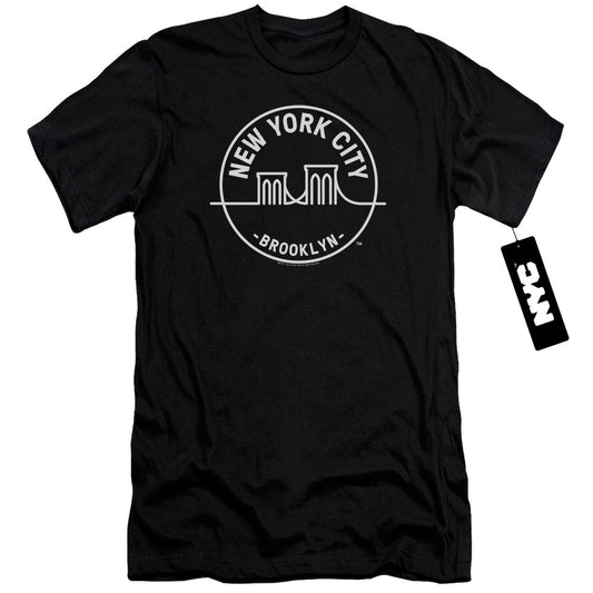 New York City See Nyc Brooklyn Slim Fit Mens T Shirt Black